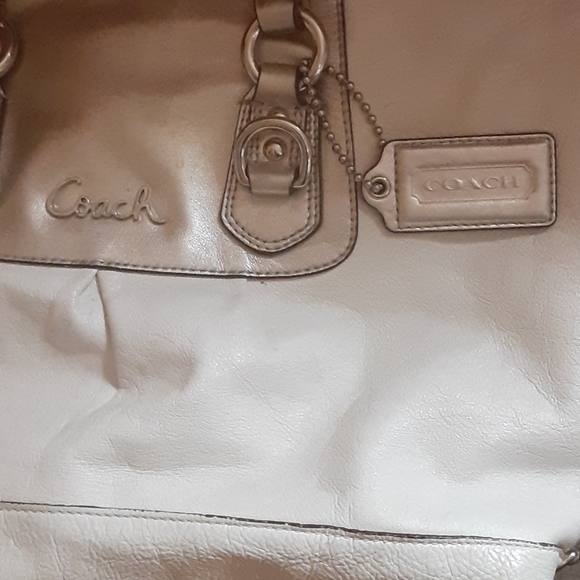 White and Silver Coach Satchel - Picture 5 of 5